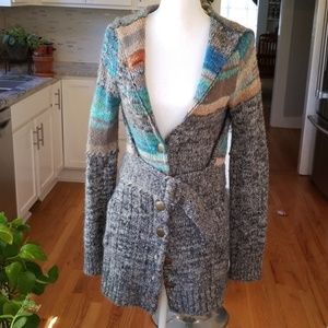 Nice long, belted sweater